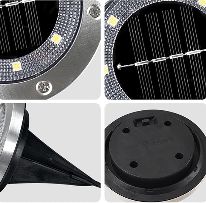 SEIWEI Solar Lights Outdoor, Garden Deck Solar Disk Lights Waterproof - 8 LED Outdoor in-ground Solar Lights for | Lumora