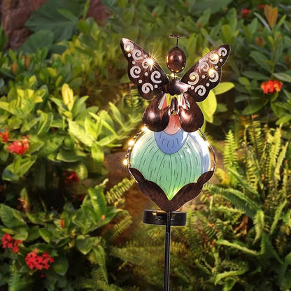 HUYIENO Solar Angel Garden Stake Lights 38inch Colored-Painted Outdoor Waterproof Memorial Garden Decor 2 Lighting Modes Cemetery Decorations for Grave for Remembrance Gifts & Sympathy Gifts Dress