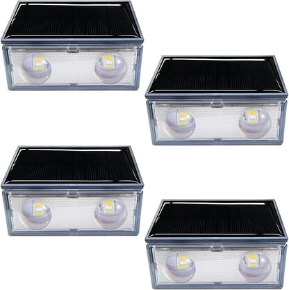 (4 Pack) Solar Wall Lights Outdoor,Warm White Colorful,Cordless,Waterproof IP65,0.6W PV Panel,Up Down Lamp Bright Wall Sconce Deck for Exterior Wall Garage Vila Garden Yard Balcony Patio Cafe Bar