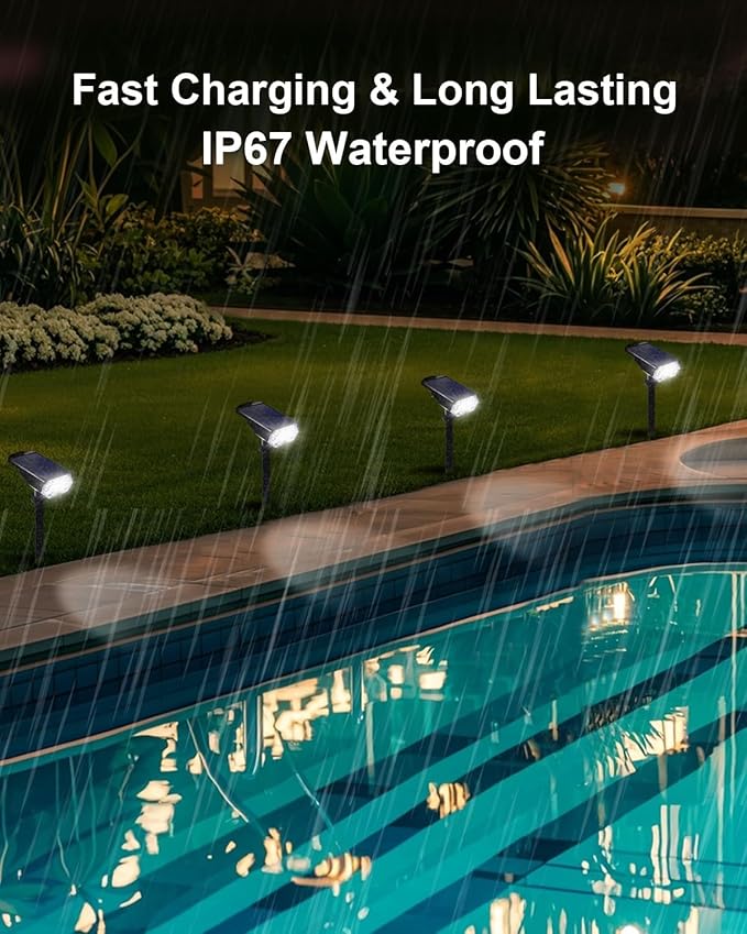 1 Pack Solar Powered Outdoor Spot Lights Outside Waterproof 20 LEDs Landscape Spotlights Dusk to Dawn for House | Lumora