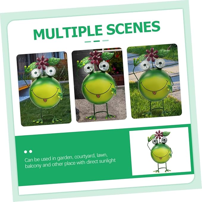 Solar Frog Garden Light Outdoor Solar Pathway Decor for Lawn Courtyard and Balcony Energy-efficient Polycrystalline High Transmittance Lampshade