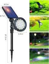 DBF Solar Outdoor Lights, 600LM Solar Spot Lights Outdoor Waterproof with 2 Lighting Modes, Adjustable Head & Solar | Lumora