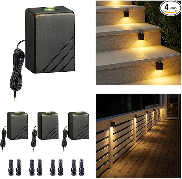 Gardenreet Low Voltage Landscape Deck Lights - Solid Brass LED Wall Light, Outdoor IP65 Waterproof Hardwired | Lumora