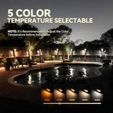 LEONLITE Update 5CCT LED Low Voltage Deck Lights, 180LM 3.74inch Landscape Step Railing Fence Light, 12-24V AC/DC | Lumora