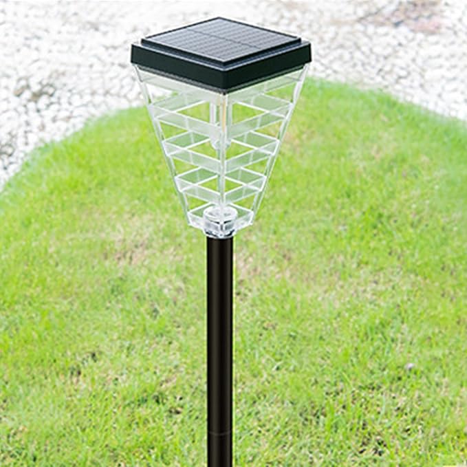 Solar Pathway Lights Outdoor, Exterior Vintage Black Solar Powered Street Light Fixtures, 4-Color Changes Waterproof LED Lighting Solar Powered, Solar Lamp Post for Yard Patio Walkway Driveway