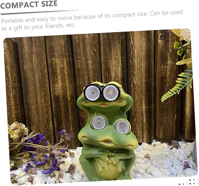 PAREKS Solar Light Crafts Decor Solar Pathway Lights Garden Resin Ornament Driveway Lights Resin Craft Ornament Yard Lights Frog Ornaments Garden Light Night Light Synthetic Resin outdoor/1142