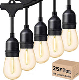 Svater Outdoor Led String Lights 25 FT, Patio Lights for Outside with 9pcs S14 Shatterproof Bulbs, 1 Watt E26 | Lumora