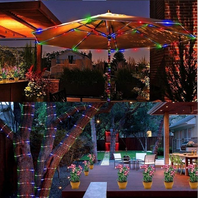 Solar Rope Lights Outdoor, 23ft 50LED Outdoor Rope String Lights Waterproof Copper Tube Wire String Lights for Garden,Yard, Path, Fence, Stairs, Backyard, Patio (Multicolor)