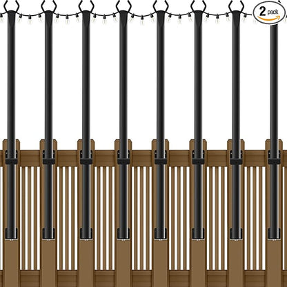 8 Pack String Light Poles,5Ft Metal Poles for Outdoor String Lights,Outdoor Light Poles with Post,Poles/Stand for Outside,Patio,Deck,Backyard,Garden Wedding,Party