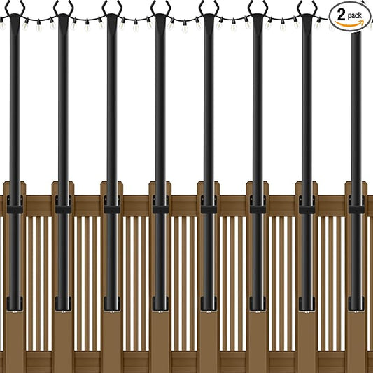 8 Pack String Light Poles,5Ft Metal Poles for Outdoor String Lights,Outdoor Light Poles with Post,Poles/Stand for Outside,Patio,Deck,Backyard,Garden Wedding,Party