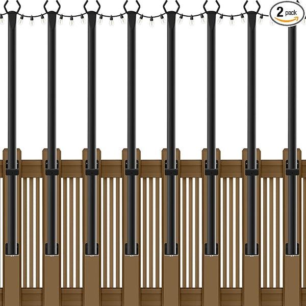 8 Pack String Light Poles,5Ft Metal Poles for Outdoor String Lights,Outdoor Light Poles with Post,Poles/Stand for | Lumora