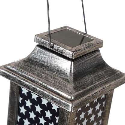 Garden Decorative Solar Lanterns Outdoor Waterproof Hanging Lamp,American Flag Independence Day National Day