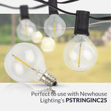 Newhouse Lighting G40LED25 25 Pack LED Clear Globe Outdoor String Fits E12 and C7 Base 1.57 Inch G40 Replacement | Lumora