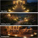 Outdoor Solar Pathway Lights, 2 Pcs, 3000K Warm White Led Ground Lights, 10-12H Runtime, 1200Mah Battery, Yard | Lumora