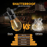 104FT(98+6) Solar String Lights Outdoor Waterproof, Solar Powered Patio Light with 30+2 Dimmable S14 Edison Bulbs | Lumora