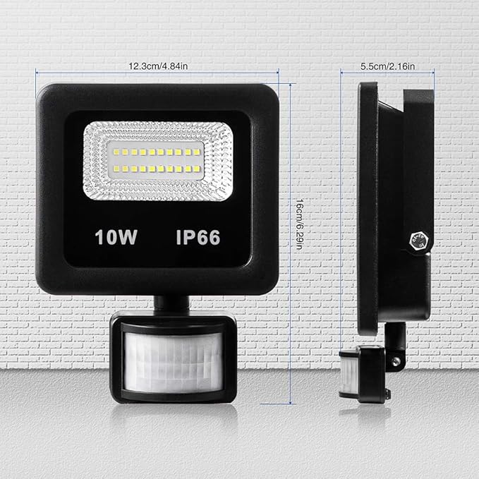 Motion Sensor Flood Light Outdoor,10W Security Light, IP66 Waterproof Outdoor Light,1000LM,6500K Motion Security | Lumora