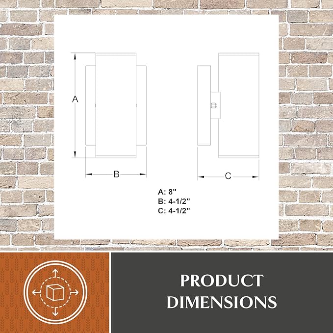 VAXCEL Chiasso Modern Outdoor Porch Light,4.5" W x 8" H 2-Light Black Cylinder Wall Sconce, Waterproof LED Up and | Lumora