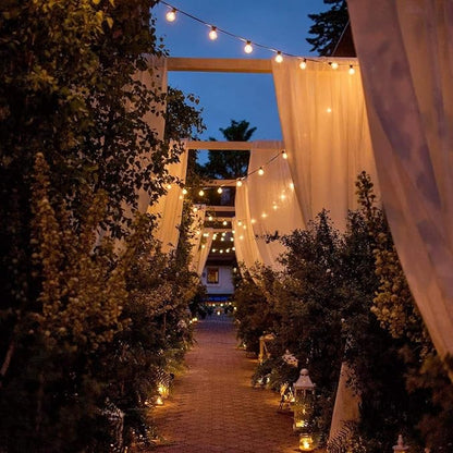 Hometown Evolution, Inc. 50 Foot Globe String Lights - G50 Clear 2 Inch Bulbs (White Wire) - Indoor Outdoor String Lights for Bedroom, Tent, Canopy, Bistro, Cafe and Party Lighting
