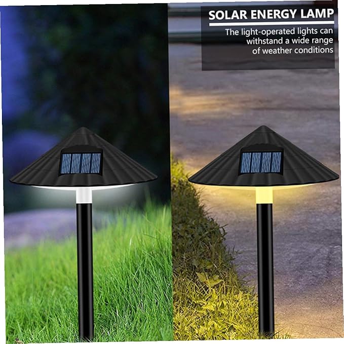 Solar Energy Mushroom LED Lawn Light, Waterproof Outdoor Garden Path Lamp Warm Light, Solar Powered Landscape Lighting for Yard and Patio