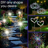 Solar Garden Lights Outdoor,Waterproof Garden,2 Pack 200 LED Twinkling Firework Lights Decorative with 8 | Lumora