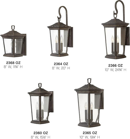Hinkley Bromley Collection Three Light 4W LED Extra Large Wall Mount Lantern, Oil Rubbed Bronze