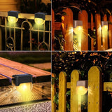 Homoyoyo Solar Power LED Stair Light Warm Glow Outdoor Fence Handrail Lamp for Garden Deck Patio Pathway | Lumora