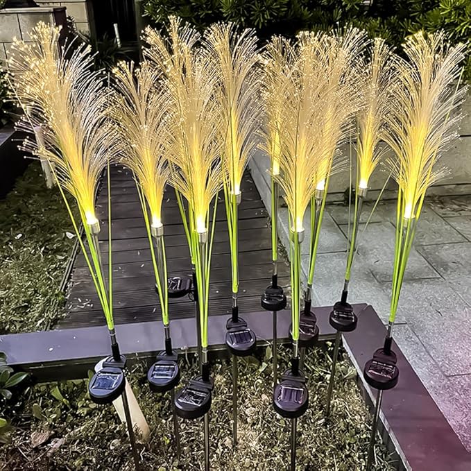 Solar Garden Lights, 2 Pack Solar Fluffy Reed Decorative Lights Outdoor IP65 Waterproof Landscape Decoration | Lumora