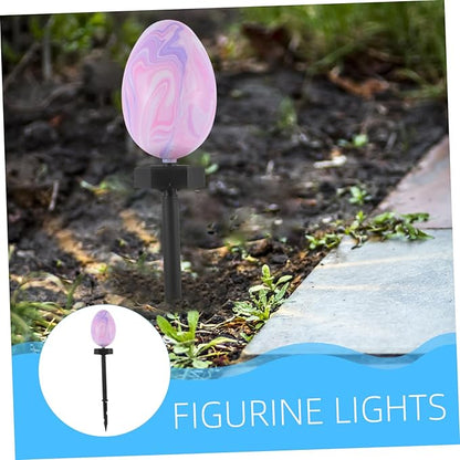Kisangel Easter Solar Garden Stake Lights Led Egg Shape Outdoor Decorative Solar-Powered Pathway Lighting