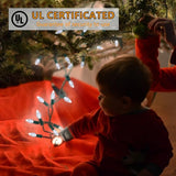 70 Counts C6 Cool White Christmas Lights - 35.5ft Christmas Lights Outdoor, White Christmas Lights Commercial Grade | Lumora