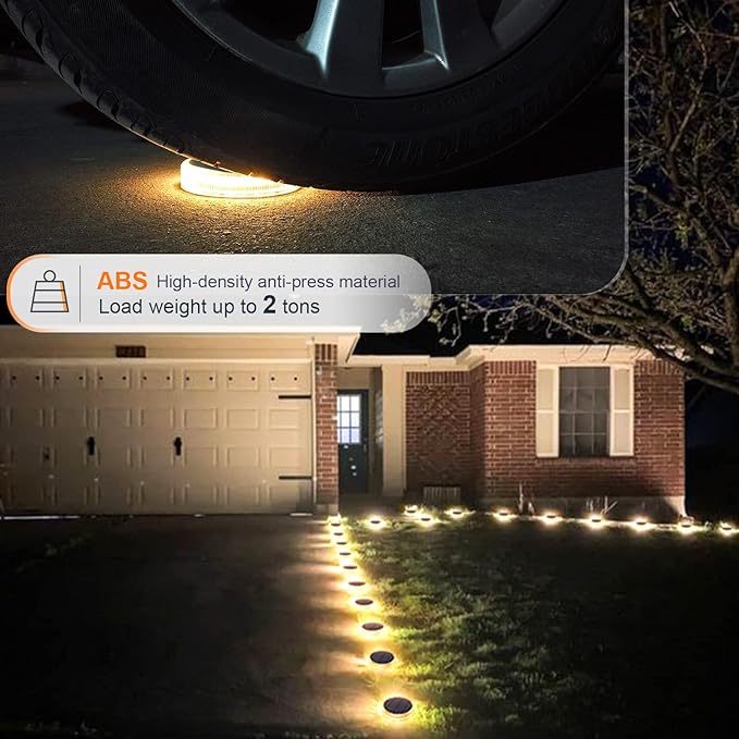 YiLaie Solar Step Lights Outdoor Waterproof, Warm White Stair Lights Solar Powered for Steps Deck Stair Yard | Lumora
