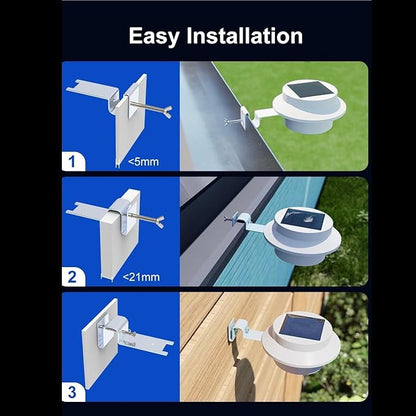 QUQUQ Solar Pathway Lights Solar Powered Gutter Lights Outdoor Decorative Waterproof Led Fence Yard Patio Decor(8 Pack)