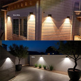 ASLIDECOR Solar Fence Lights with 2 Modes Warm White/Cold White,2 Pack Solar Wall Lamps Outdoor Waterproof Led for | Lumora