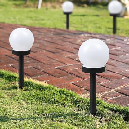 2pcs Solar Lawn Ground Plug Lights Bulb-Shaped Outdoor Solar Garden Path Lamps White Led, Weatherproof Landscape Lighting for Yard and Patio