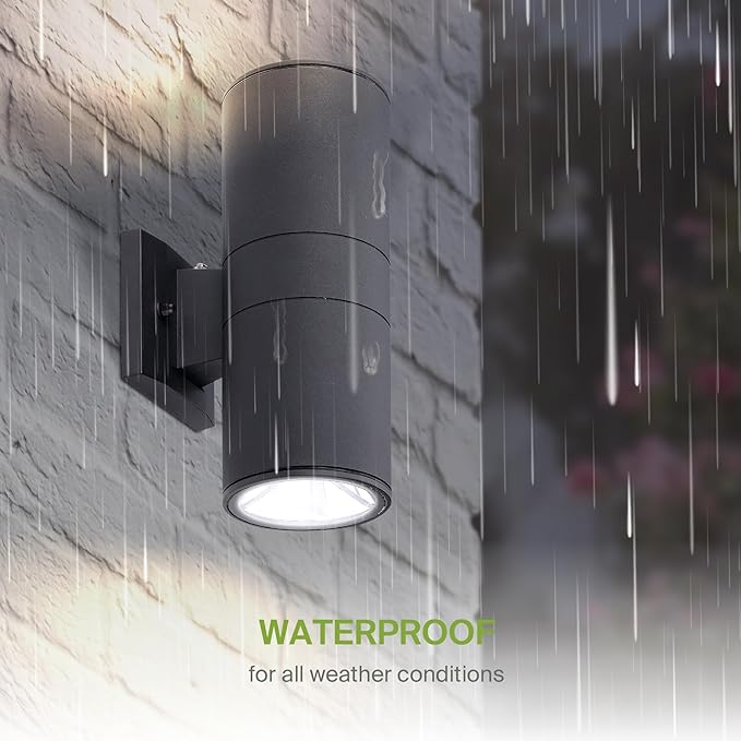 ASD 2 Light Dusk to Dawn LED Outdoor Wall Light Fixture | 18W 1900LM 3000K-5000K 120V Cylinder Up Down Lights | | Lumora