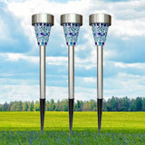 6-Pack Solar Mosaic Border Lawn Garden Lights, LED Mosaic Stake Lights Pathway Landscape Lighting for Patio Walkway | Lumora