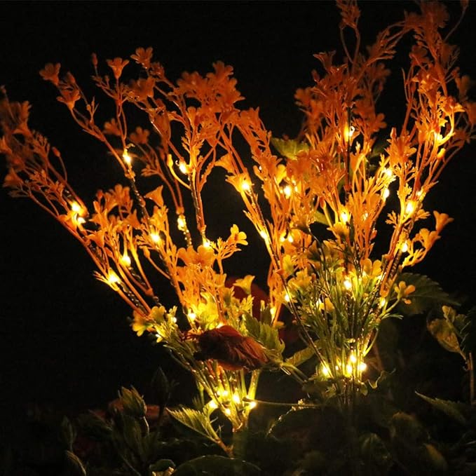 MaxDecor Yard Solar Stake Lights Outdoor Decor, Upgraded Powered Solar Flower Lights, Gifts for mom, Garden Solar Pathway Lights for Porch, Backyard, Gifts Decor- 2Pack