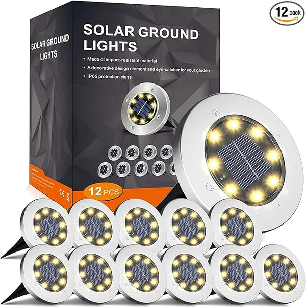 INCX Solar Lights Outdoor Waterproof,12 Pack Solar Lights for Outside, Solar Garden Lights Landscape Lighting for | Lumora
