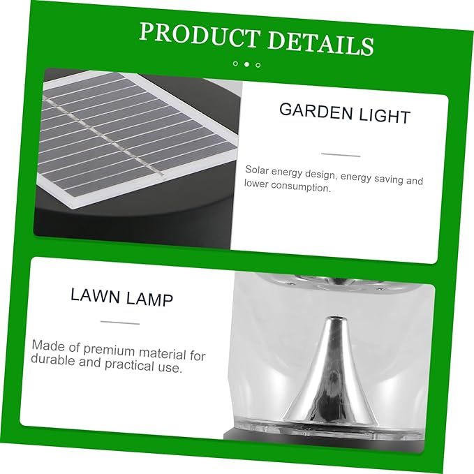 balacoo Solar Garden Light Round LED Lawn Lamp Outdoor Energy Saving Pathway Lighting for Patio Fence Deck