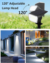 Solar Spot Lights Outdoor, 4 Pack Waterproof Solar Powered Garden Lights, 59 LED 4 Lighting Modes, 6500K White | Lumora