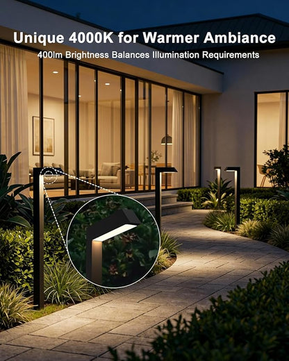 Low Voltage Pathway Lights, 4.5W LED Landscape Lighting, 4000K, 12-24V AC/DC, IP65 Waterproof, Aluminum, Black, 8 Pack