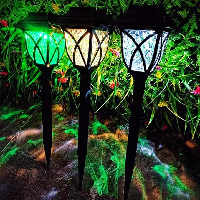 6 Pack Solar Pathway Lights, Outdoor Solar Light Waterproof Automatic on/Off Garden Decoration, Courtyard Terrace Lawn Walkway Deck Waterproof Landscape Light (Multicolor)