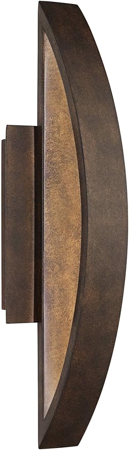 Possini Euro Design Modern Outdoor Wall Light Fixture LED Mottled Coppered Bronze Brown 20 1/2" Arching Steel Frame | Lumora