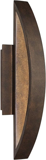 Possini Euro Design Modern Outdoor Wall Light Fixture LED Mottled Coppered Bronze Brown 20 1/2" Arching Steel Frame | Lumora