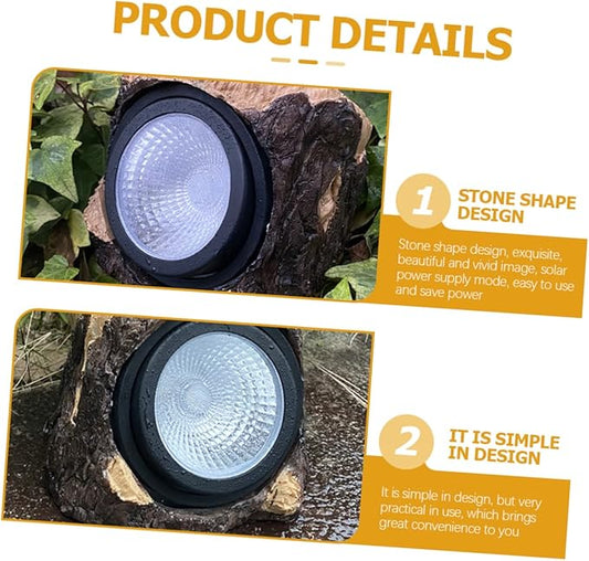 Solar Outdoor Lights for Garden Pathway Waterproof Simulated Tree Stump -Pack Solar Pathway Lights for Landscape Decoration