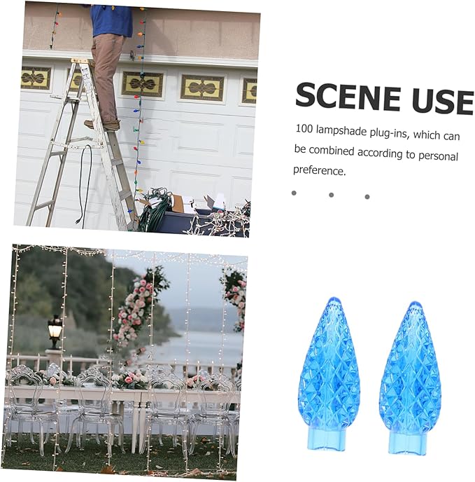 Homoyoyo 100pcs Blue Nut Pendant Night Light Bulbs Covers Novelty Bulb Covers for Outdoor Light Easy Installation