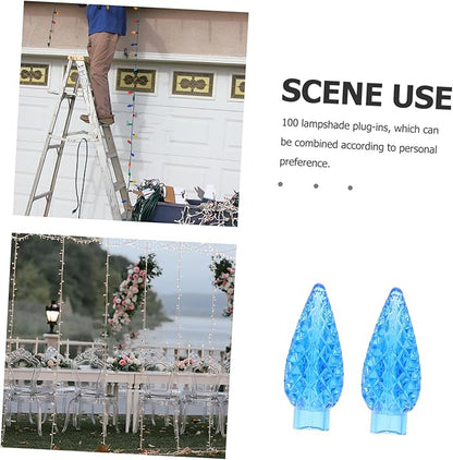 Homoyoyo 100pcs Blue Nut Pendant Night Light Bulbs Covers Novelty Bulb Covers for Outdoor Light Easy Installation
