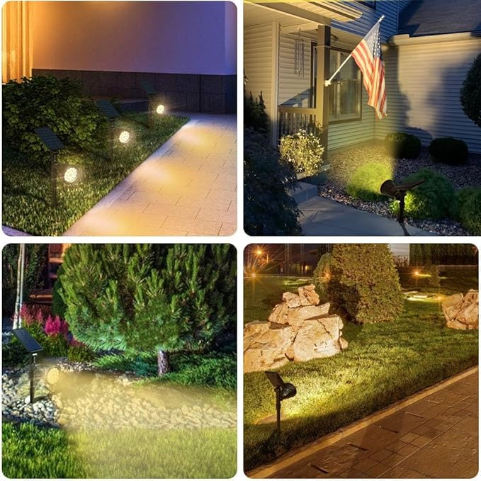 Solar Spot Lights Outdoor, Waterproof Solar Landscape Spotlights 18 LED 2-in-1 Uplights Adjustable Flag Pole Lights | Lumora