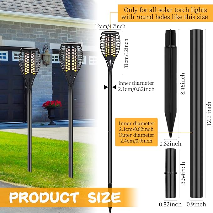 Chunful 8 Kit Solar Light Stakes Replacement Lame Lamp Extension Pole Ground Stake and Joint Connector Kit for | Lumora