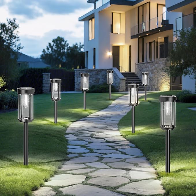 12 Pack Solar Lights Outdoor Waterproof for Garden Walkway Pathway Lawn Yard Decorative Modern Landscape Lighting. | Lumora
