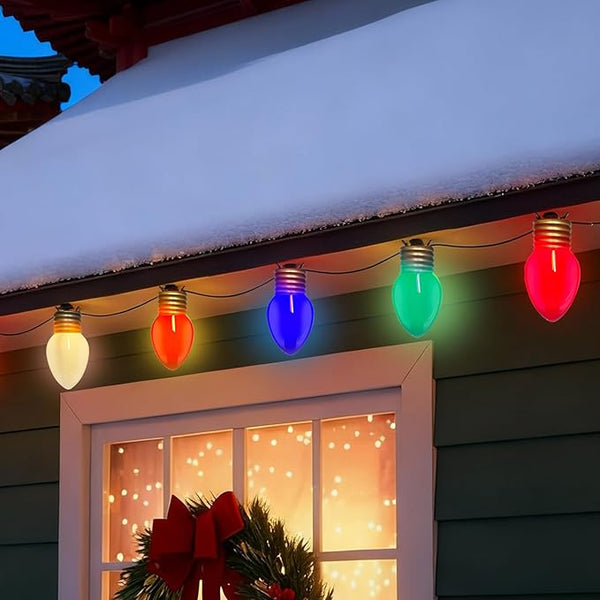 16Ft Jumbo LED Multicolor Valentine's Day String Lights Outdoor with 10 T13 LED Bulb, Multicolor Hanging String | Lumora